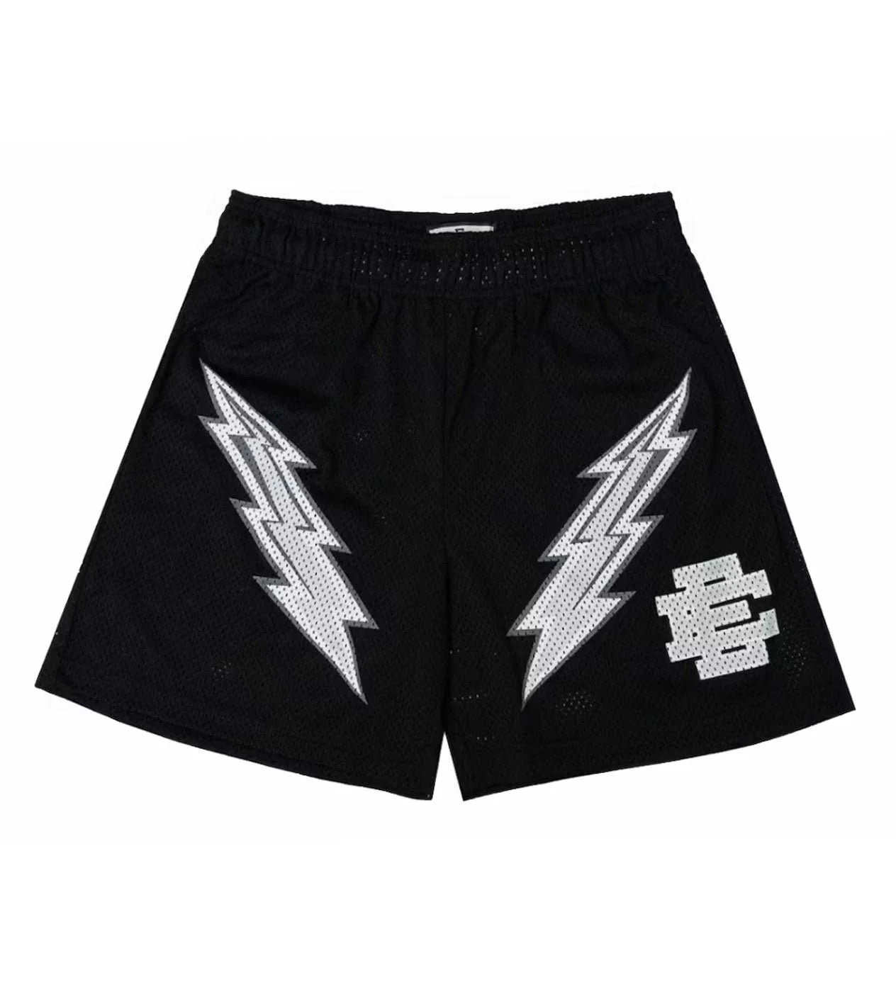 Black And Grey Lightning Bolt Shorts